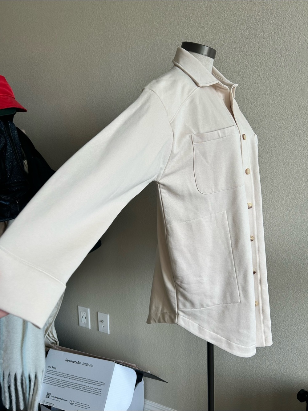 Reiss Cream Button-Front Utility Jacket - Picture 3 of 12